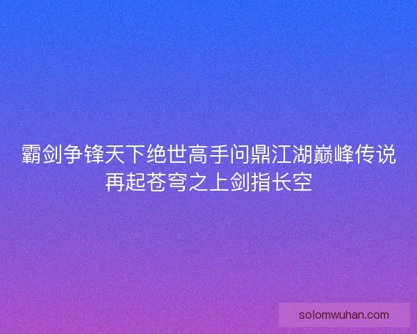 霸剑争锋天下绝世高手问鼎江湖巅峰传说再起苍穹之上剑指长空