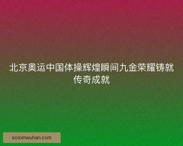 北京奥运中国体操辉煌瞬间九金荣耀铸就传奇成就