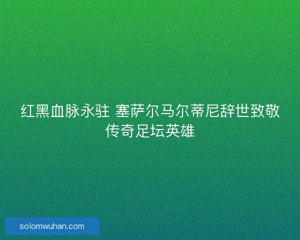 红黑血脉永驻 塞萨尔马尔蒂尼辞世致敬传奇足坛英雄