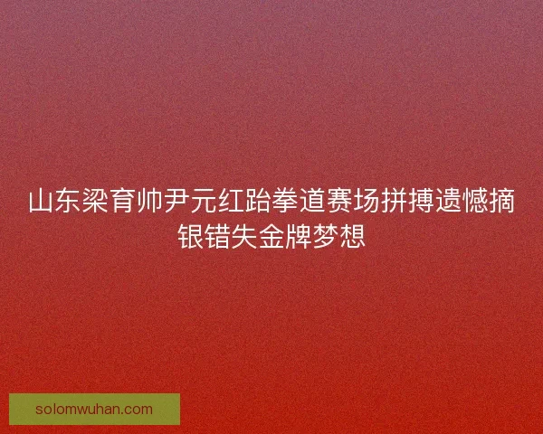 山东梁育帅尹元红跆拳道赛场拼搏遗憾摘银错失金牌梦想